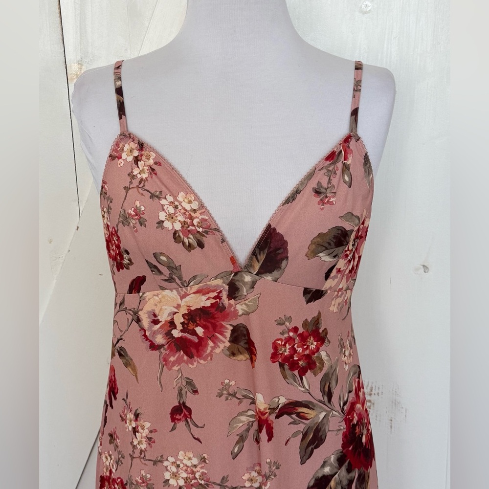 Zimmermann Floral Cassia Midi Slip Dress Thin Straps Pink Women’s Size 10 - Picture 3 of 13